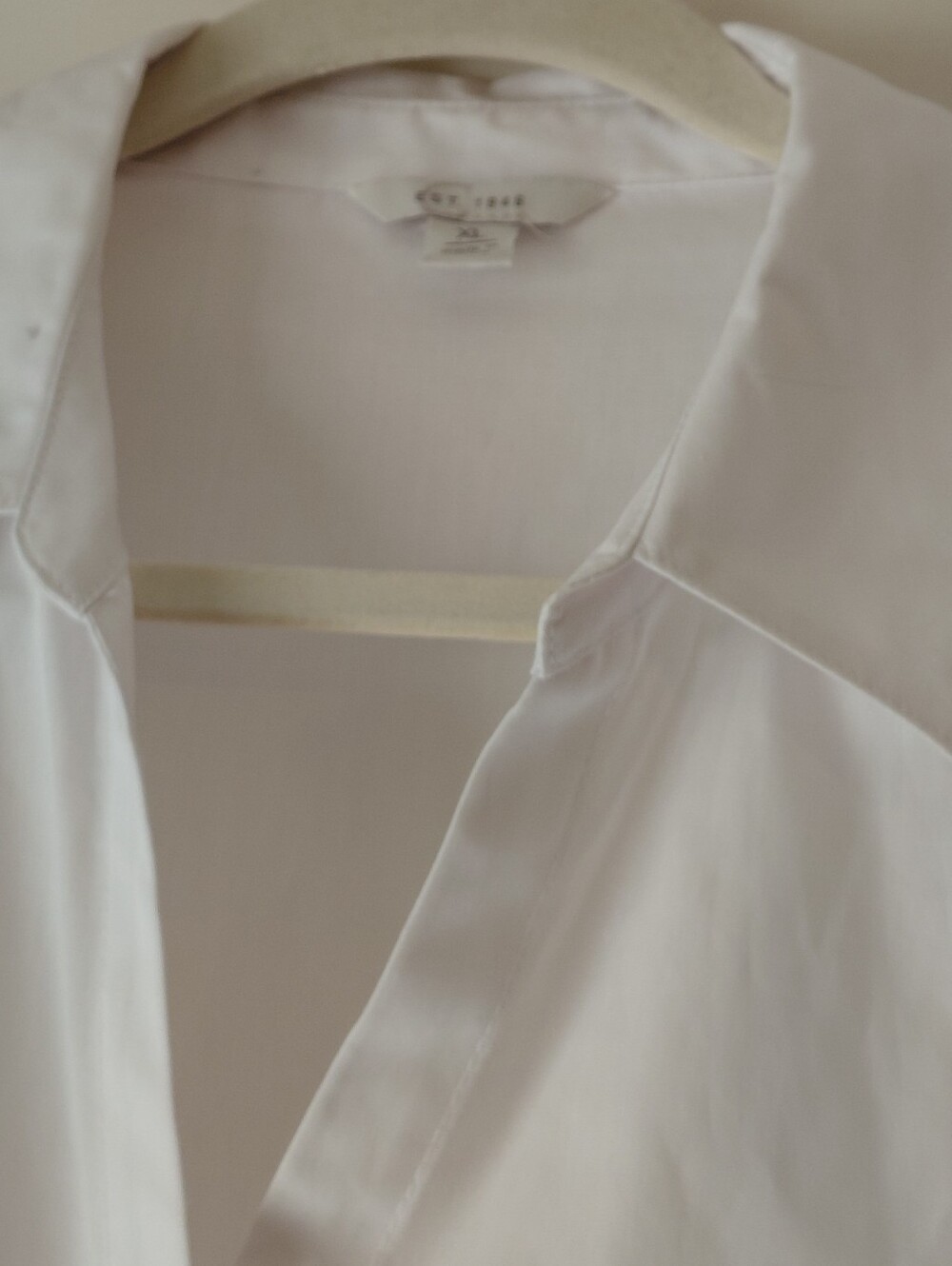 White Cotton Blend Puff Sleeve Button Down Size Extra Large Quiet Luxury - Picture 9 of 10